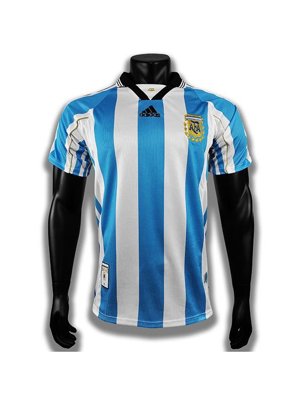 Argentina home retro soccer jersey maillot match men's first sportwear football shirt 1998-1999